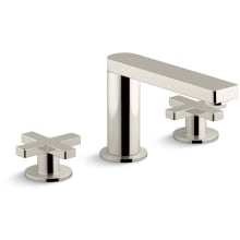 Composed Widespread Bathroom Faucet with Cross Handles and Pop-Up Drain