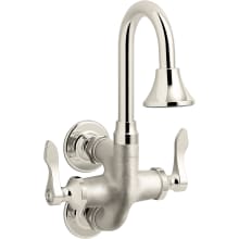 Triton Bowe Cannock 1.2 GPM Wall Mounted Double Hole Bathroom Faucet - Less Drain Assembly