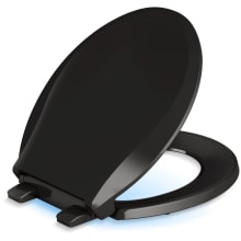 Cachet Round Closed-Front Toilet Seat with Quiet-Close, Grip-Tight Bumpers, and Night Light