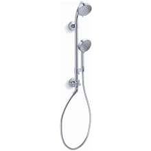 HydroRail-S 2.5 GPM Multi Function Shower Head with MasterClean Technology - Included Handshower, Slide Bar, and Hose