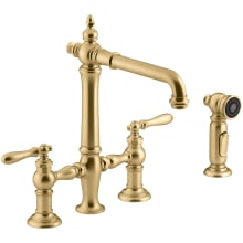 Artifacts 1.5 GPM Widespread Bridge Kitchen Faucet with Sweep, BerrySoft, ProMotion, and MasterClean Technologies - Includes Side Spray