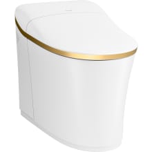 Eir 0.8 / 1.0 GPF Dual Flush One Piece Elongated Chair Height Toilet with Actuator Plate Flush - Bidet Seat Included