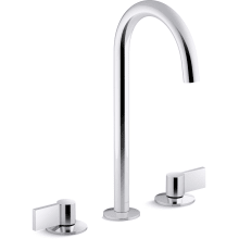 Components 1.2 GPM Widespread Tube Spout Vessel Bathroom Faucet with Lever Handles, UltraGlide Technology and Pop-Up Drain Assembly