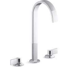 Components 1.2 GPM Widespread Ribbon Spout Vessel Bathroom Faucet with Lever Handles, UltraGlide Technology and Pop-Up Drain Assembly