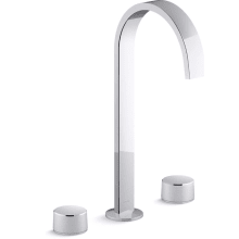 Components 1.2 GPM Widespread Ribbon Spout Vessel Bathroom Faucet with Oyl Handles, UltraGlide Technology and Pop-Up Drain Assembly