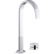 Components 1.2 GPM Widespread Vessel Bathroom Faucet with Tall Ribbon Spout, Rocker Handle, and Pop-Up Drain Assembly