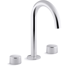 Components 1.2 GPM Widespread Tube Spout Bathroom Faucet with Oyl Handles, UltraGlide Technology and Pop-Up Drain Assembly