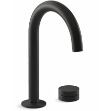 Components 1.2 GPM Widespread Bathroom Faucet with Tube Spout, Rocker Handle, and Pop-Up Drain Assembly