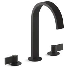 Components 1.2 GPM Widespread Ribbon Spout Bathroom Faucet with Lever Handles, UltraGlide Technology and Pop-Up Drain Assembly