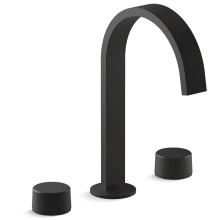Components 1.2 GPM Widespread Ribbon Spout Bathroom Faucet with Oyl Handles, UltraGlide Technology and Pop-Up Drain Assembly