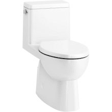 Reach 1.28 GPF One-Piece Compact Elongated Chair Height Toilet with Skirted Trapway and Left Hand Trip Lever - Seat Included