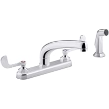 Triton Bowe 1.8 GPM Centerset Kitchen Faucet with Wristblade Handles- Includes Side Spray