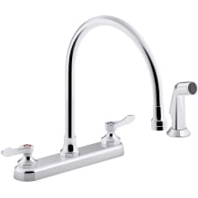 Triton Bowe 1.8 GPM Deck Mounted Kitchen Faucet with Lever Handles and Vandal Resistant Aerator - Includes Side Spray