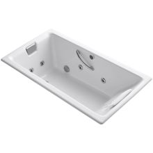 Tea-for-Two Collection 66" Undermount or Drop In Jetted Whirlpool Bath Tub with Reversible Drain