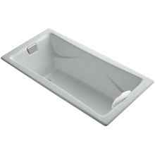 Tea-For-Two 72" Drop In Cast Iron Soaking Tub with Reversible Drain