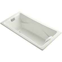 Tea-For-Two 72" Drop In Cast Iron Soaking Tub with Reversible Drain