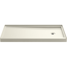 Rely 60" x 30" Rectangular Shower Base with Single Threshold and Right Drain
