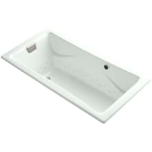 Tea-for-Two Collection 71.75" Drop In BubbleMassage Bath Tub with White Airjet Color Finish