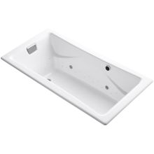 Tea-for-Two Collection 71.75" Drop In BubbleMassage Bath Tub with White Airjet Color Finish and Chromatherapy