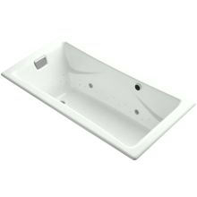 Tea-for-Two Collection 71.75" Drop In BubbleMassage Bath Tub with White Airjet Color Finish and Chromatherapy