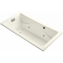 Tea-for-Two Collection 71.75" Drop In BubbleMassage Bath Tub with Biscuit Airjet Color Finish and Chromatherapy