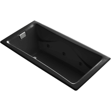 Tea-For-Two 72" Drop In, Undermount Acrylic Experience Tub with Reversible Drain, Overflow and Custom Pump Location