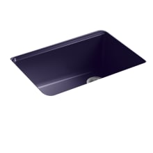 Riverby 27" Undermount Single Basin Enameled Cast Iron Workstation Kitchen Sink with Basin Rack, Colander, and Cutting Board