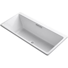 Reve Collection 66" Drop In Cast Iron Soaking Bath Tub with Center Drain