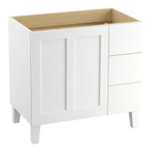 Poplin 36" Wooden Vanity Cabinet Only with Right Side Drawers