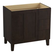 Poplin 36" Wooden Vanity Cabinet Only with Right Side Drawers