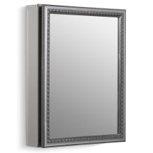 20" x 26" Single Door Reversible Hinge Framed Mirrored Medicine Cabinet with Silver Finish