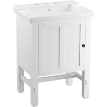 Tresham 24" Free Standing Single Basin Vanity Set with Cabinet and Vitreous China Vanity Top
