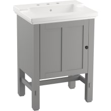 Tresham 24" Free Standing Single Basin Vanity Set with Cabinet and Vitreous China Vanity Top
