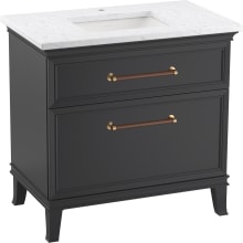 Artifacts 36" Free Standing Single Basin Vanity Set with Cabinet and Quartz Vanity Top - Includes Undermount Sink and Cabinet Hardware