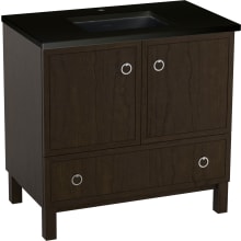 Jacquard 36" Free Standing Single Basin Vanity Set with Cabinet and Quartz Vanity Top - Includes Undermount Sink and Cabinet Hardware