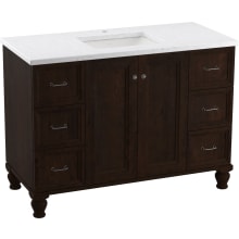 Damask 48" Free Standing Single Basin Vanity Set with Cabinet and Quartz Vanity Top - Includes Undermount Sink and Cabinet Hardware