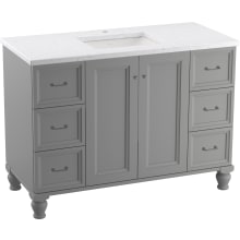 Damask 48" Free Standing Single Basin Vanity Set with Cabinet and Quartz Vanity Top - Includes Undermount Sink and Cabinet Hardware