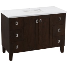 Poplin 48" Free Standing Single Basin Vanity Set with Cabinet and Quartz Vanity Top - Includes Undermount Sink and Cabinet Hardware