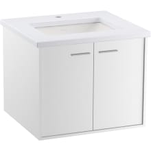 Jute 24" Wall Mounted Single Basin Vanity Set with Cabinet and Quartz Vanity Top - Includes Undermount Sink and Cabinet Hardware