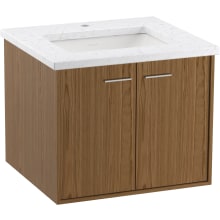 Jute 24" Wall Mounted Single Basin Vanity Set with Cabinet and Quartz Vanity Top - Includes Undermount Sink and Cabinet Hardware