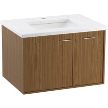 Jute 30" Wall Mounted Single Basin Vanity Set with Cabinet and Quartz Vanity Top - Includes Undermount Sink and Cabinet Hardware