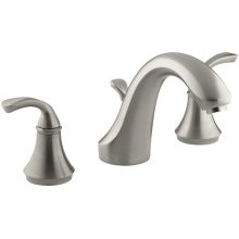 Double Handle Deck Mounted Roman Tub Filler with Metal Lever Handles from the Forte Collection