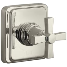 Pinstripe Single Handle Volume Control Trim with Metal Cross Handle