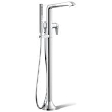 Tempered Floor Mounted Tub Filler with Built-In Diverter - Includes Hand Shower