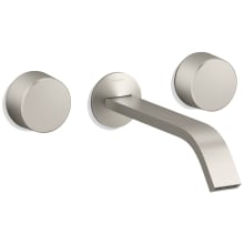 Components Double Handle Wall-Mount Bathroom Sink Faucet with Ribbon Spout and Oyl Handles - Includes Rough-In Valve