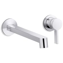 Components Single Handle Wall-Mount Bathroom Sink Faucet with Row Design Spout and Standard Lever Handle
