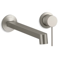 Components Single Handle Wall-Mount Bathroom Sink Faucet with Row Design Spout and Thin Lever Handle