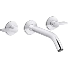 Components Double Handle Wall-Mount Bathroom Sink Faucet with Tube Spout and Lever Handles - Includes Rough-In Valve