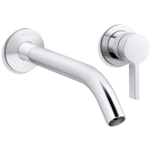 Components Single Handle Wall-Mount Bathroom Sink Faucet with Tube Spout and Standard Lever Handle