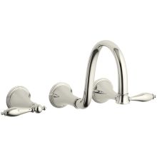 Finial Traditional Wall Mount Bathroom Faucet - Without Drain Assembly